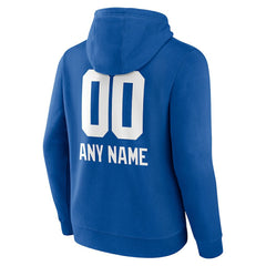 New York Giants Personalized Name & Number Team Wordmark Pullover Hoodie Royal - NFL