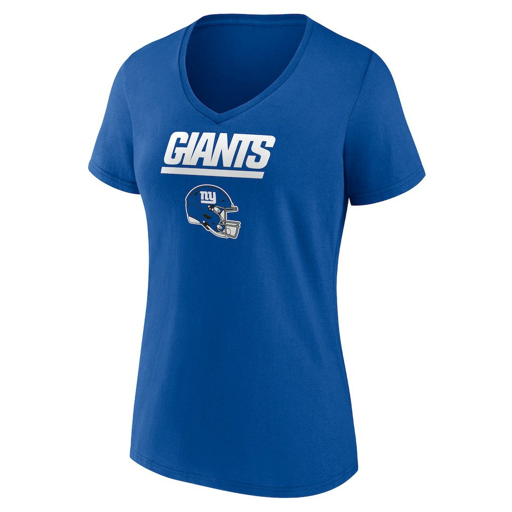 New York Giants Women's Personalized Name & Number Team Wordmark V-Neck T-Shirt Royal - NFL