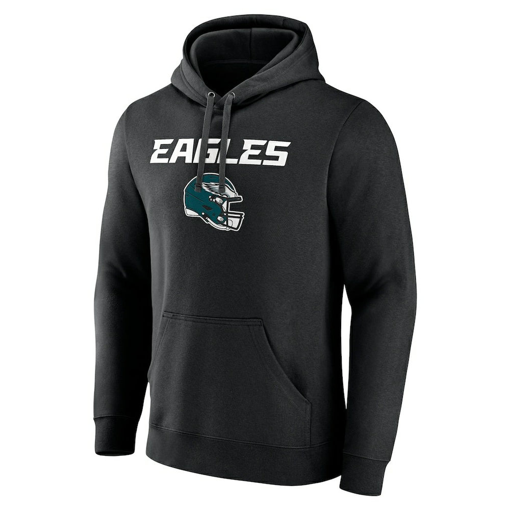 Philadelphia Eagles Personalized Name & Number Team Wordmark Pullover Hoodie Black - NFL