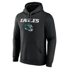 Philadelphia Eagles Personalized Name & Number Team Wordmark Pullover Hoodie Black - NFL