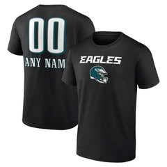 Philadelphia Eagles Personalized Name & Number Team Wordmark T-Shirt Black - NFL
