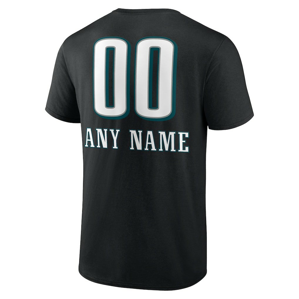 Philadelphia Eagles Personalized Name & Number Team Wordmark T-Shirt Black - NFL