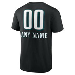 Philadelphia Eagles Personalized Name & Number Team Wordmark T-Shirt Black - NFL