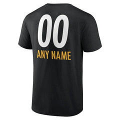 Pittsburgh Steelers Personalized Name & Number Team Wordmark T-Shirt Black - NFL