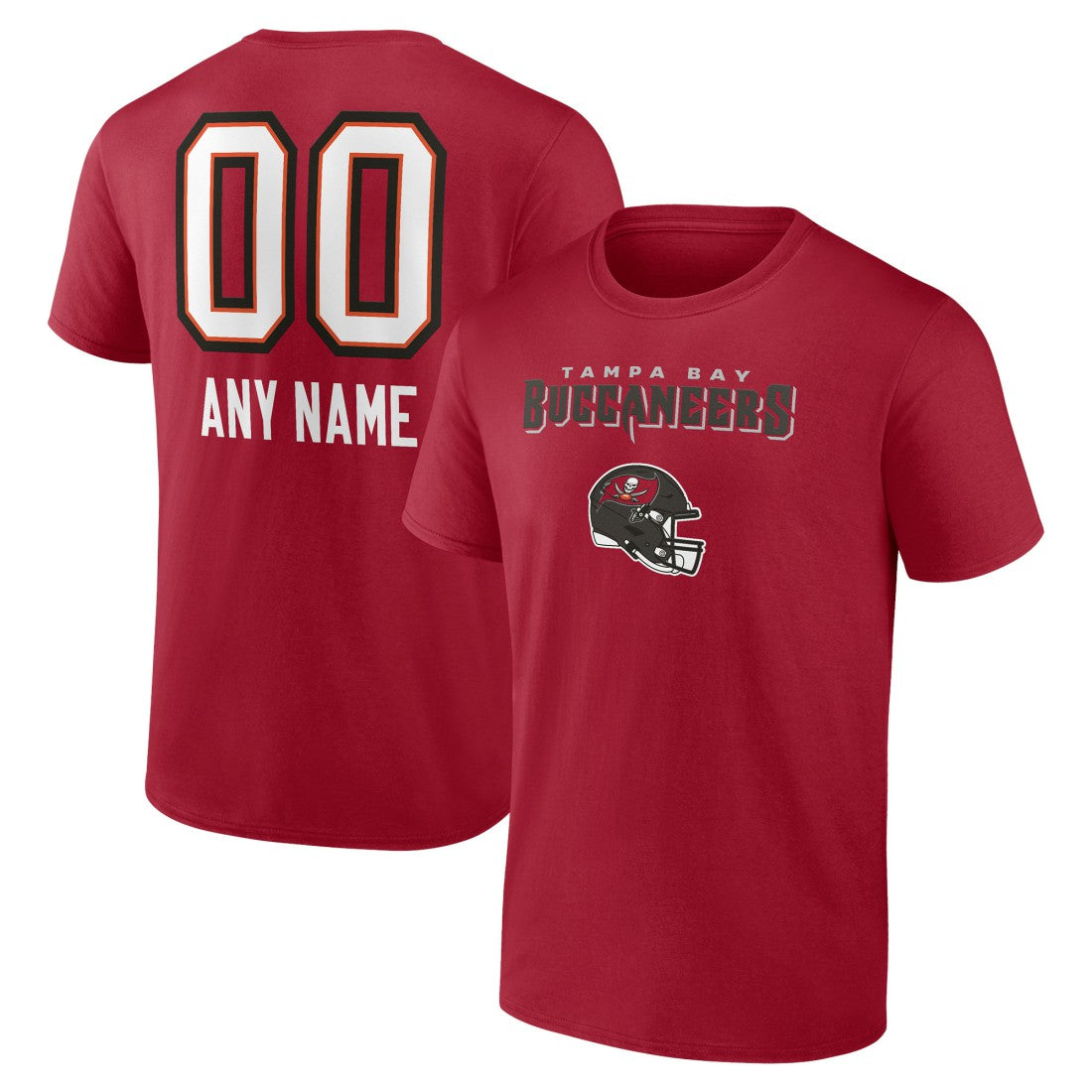 Tampa Bay Buccaneers Personalized Name & Number Team Wordmark T-Shirt Red - NFL