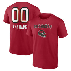 Tampa Bay Buccaneers Personalized Name & Number Team Wordmark T-Shirt Red - NFL