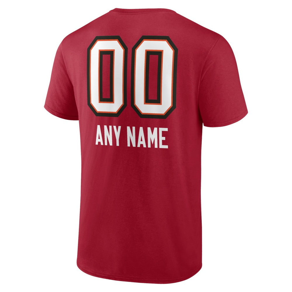 Tampa Bay Buccaneers Personalized Name & Number Team Wordmark T-Shirt Red - NFL
