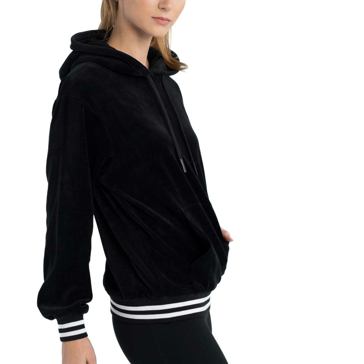 NBA - Phoenix Suns Lusso Women's Nellie Oversized Velour Pullover Hoodie - Black