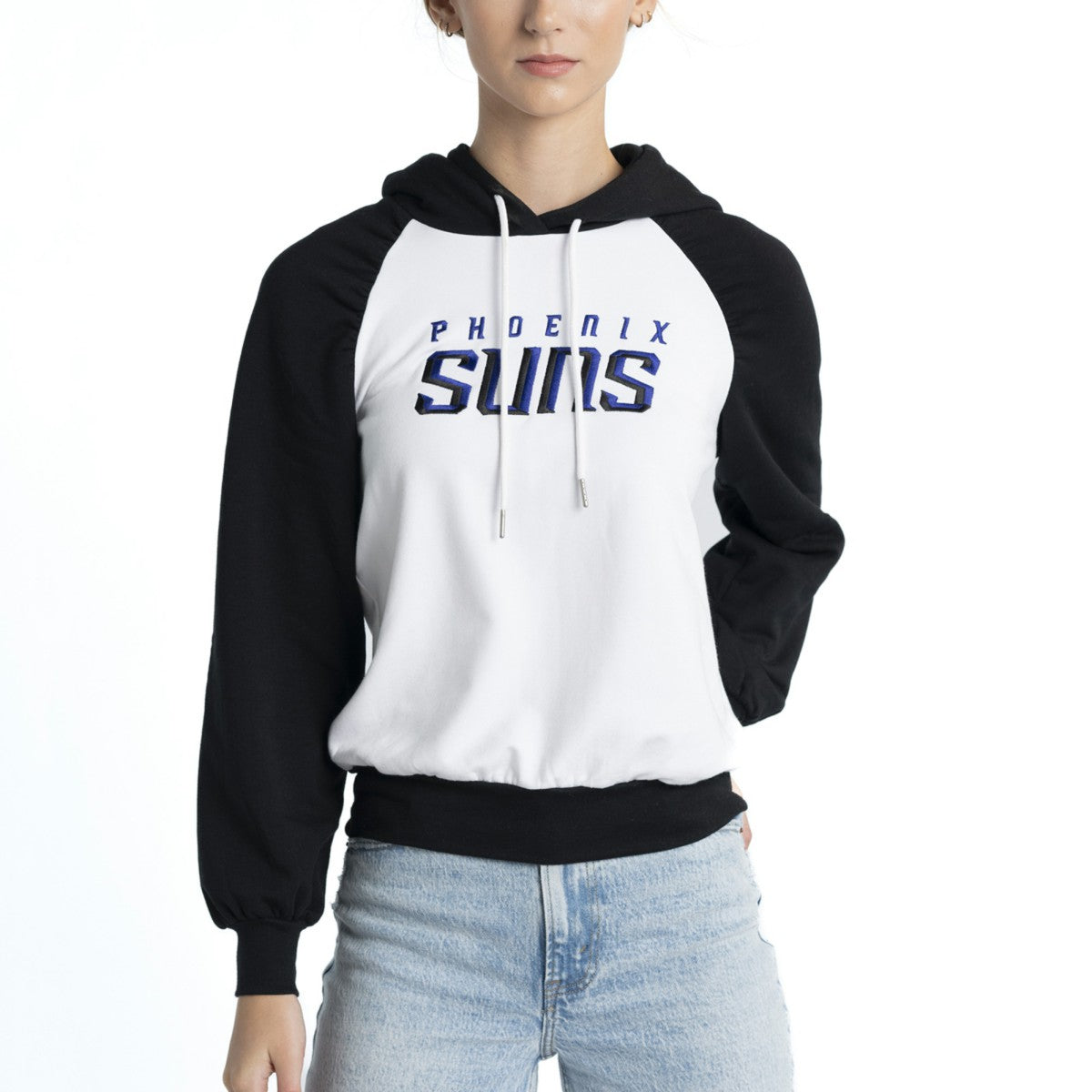 NBA - Phoenix Suns Lusso Women's Marlowe Tri-Blend Raglan Pullover Hoodie - White