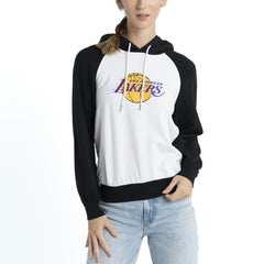 NBA - Los Angeles Lakers Lusso Women's Marlowe Tri-Blend Raglan Pullover Hoodie - White