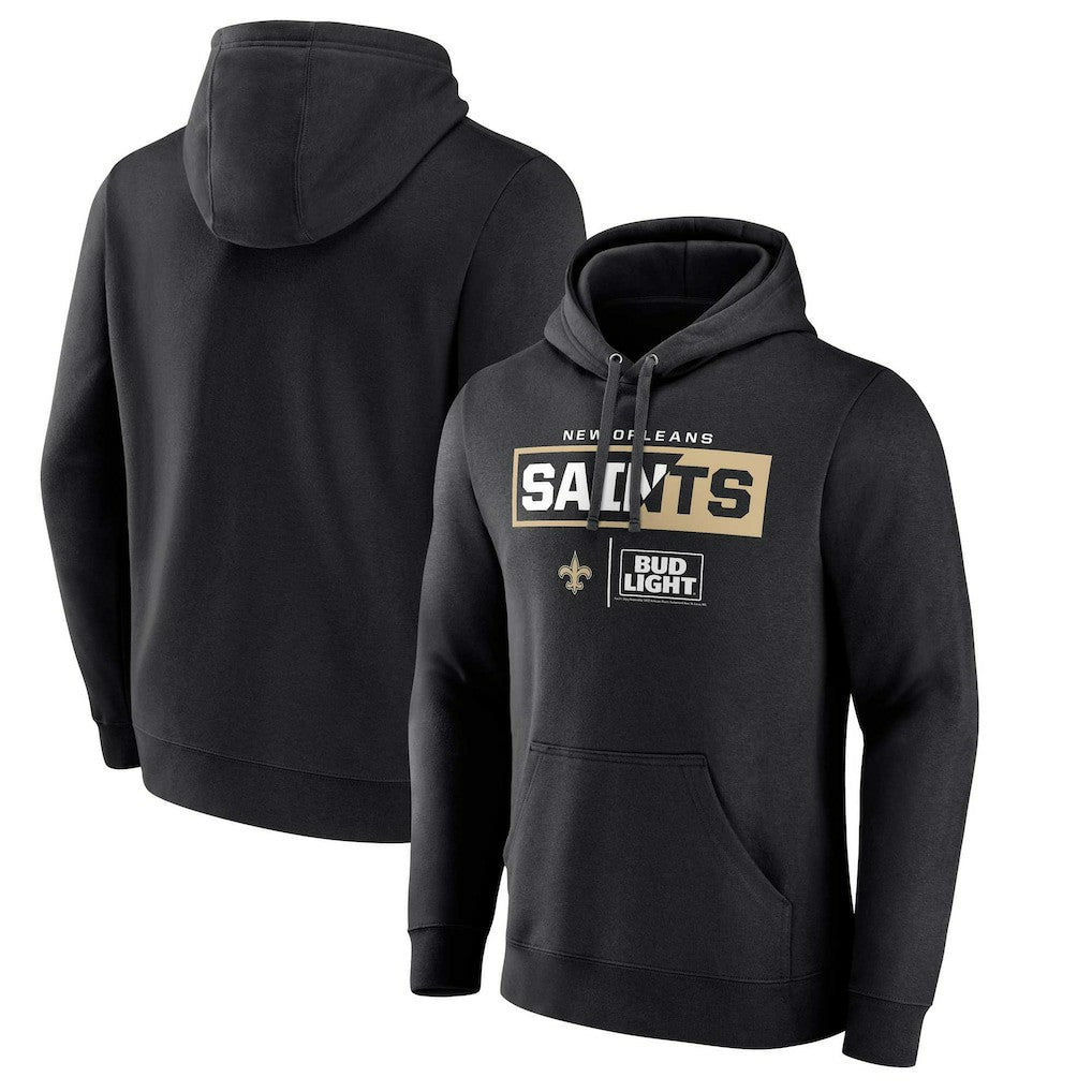 New Orleans Saints NFL x Bud Light Pullover Hoodie Black - NFL