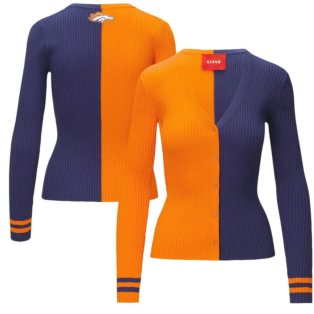 Denver Broncos STAUD Women's Cargo Sweater Orange/Navy - NFL