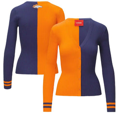 Denver Broncos STAUD Women's Cargo Sweater Orange/Navy - NFL