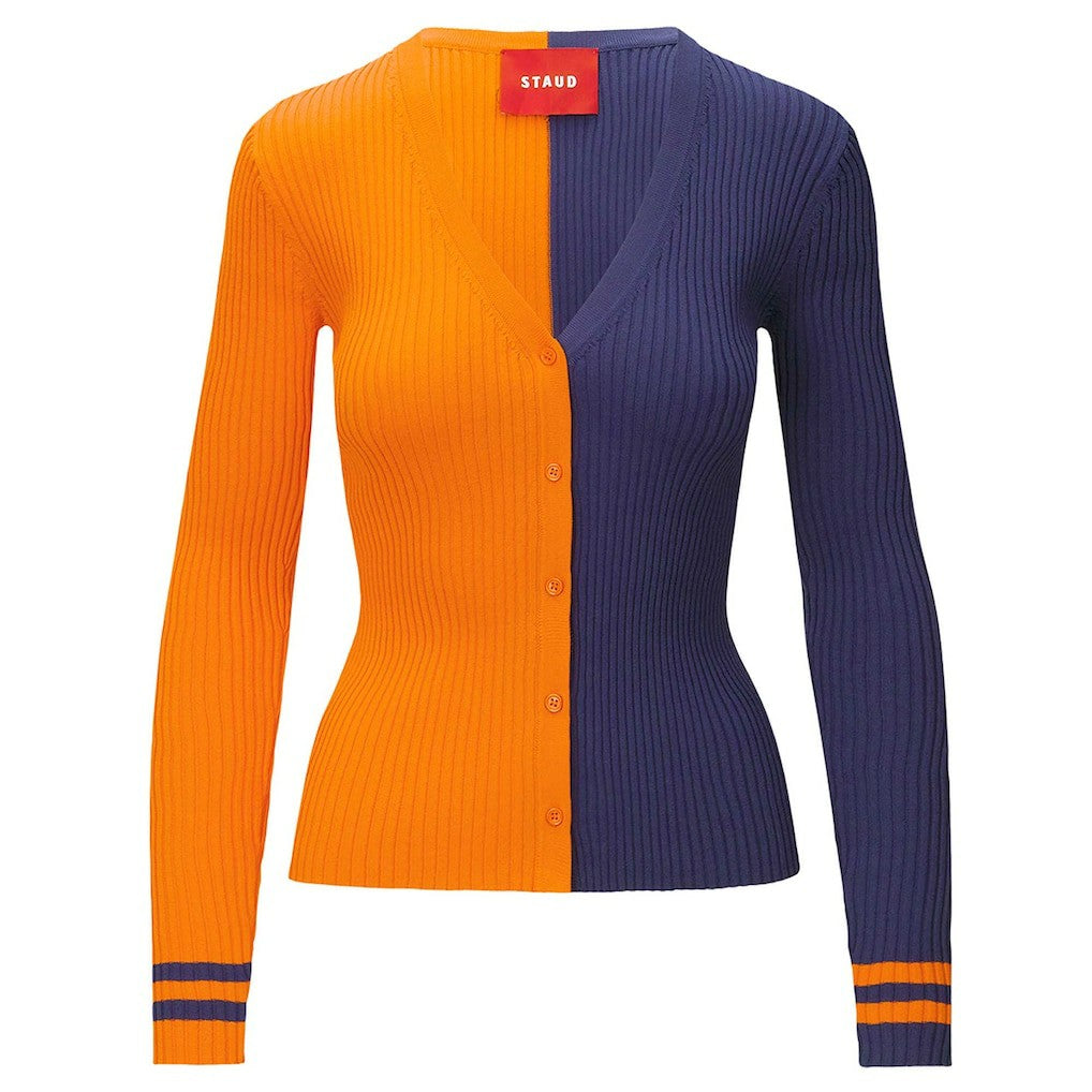 Denver Broncos STAUD Women's Cargo Sweater Orange/Navy - NFL