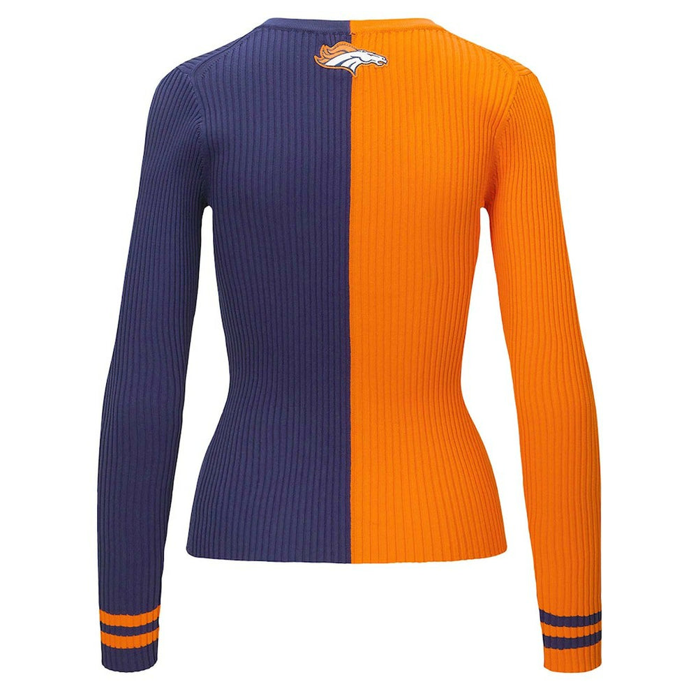 Denver Broncos STAUD Women's Cargo Sweater Orange/Navy - NFL