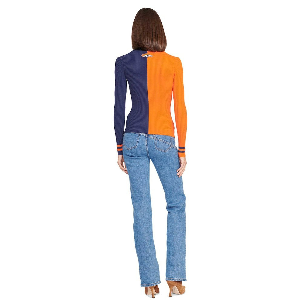 Denver Broncos STAUD Women's Cargo Sweater Orange/Navy - NFL
