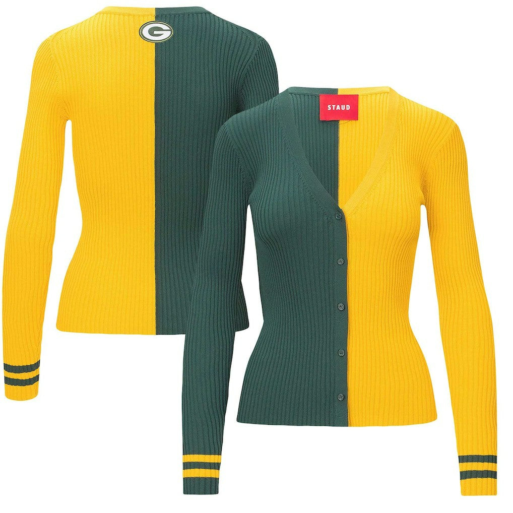 Green Bay Packers STAUD Women's Cargo Sweater Green/Gold - NFL