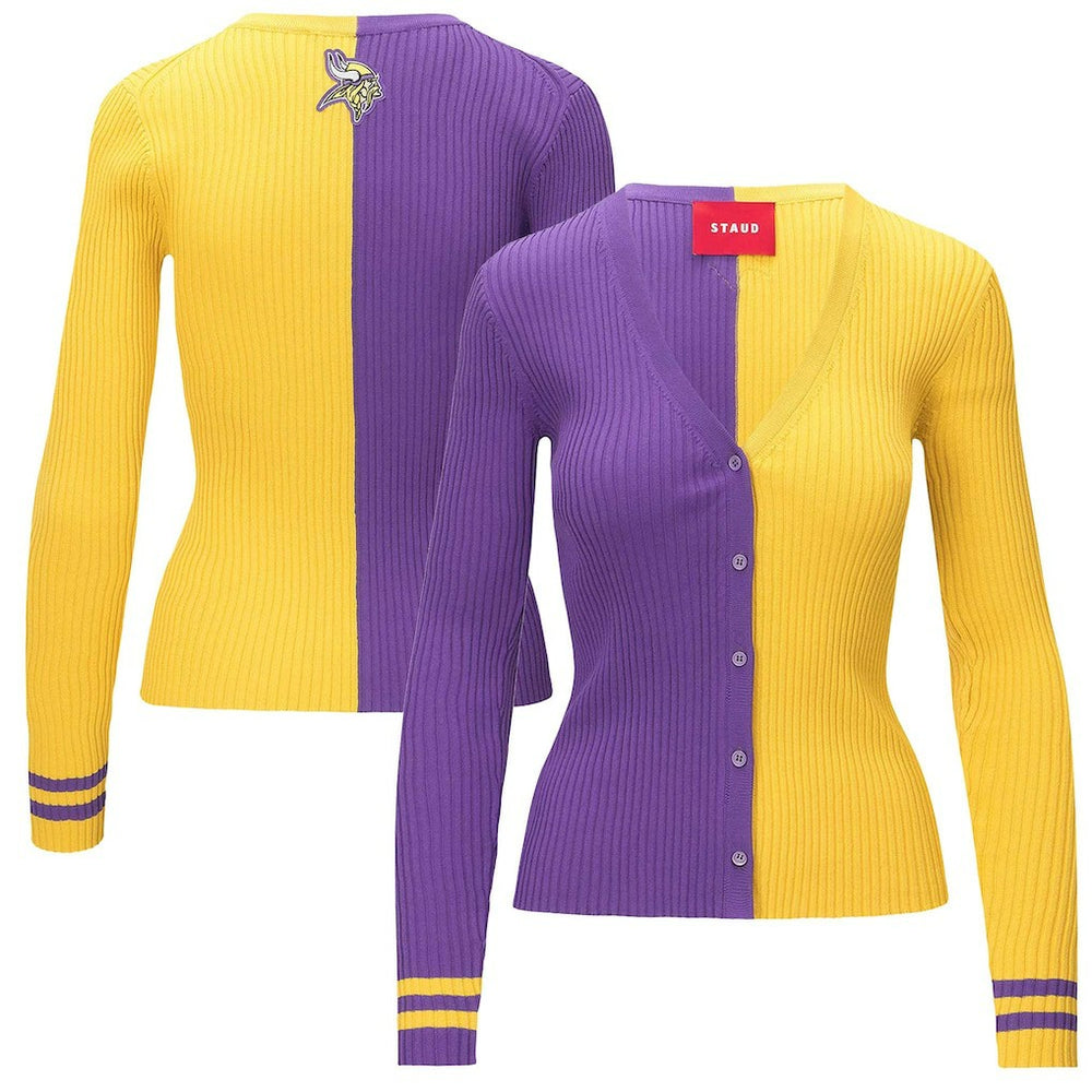 Minnesota Vikings STAUD Women's Cargo Sweater Purple/Gold - NFL