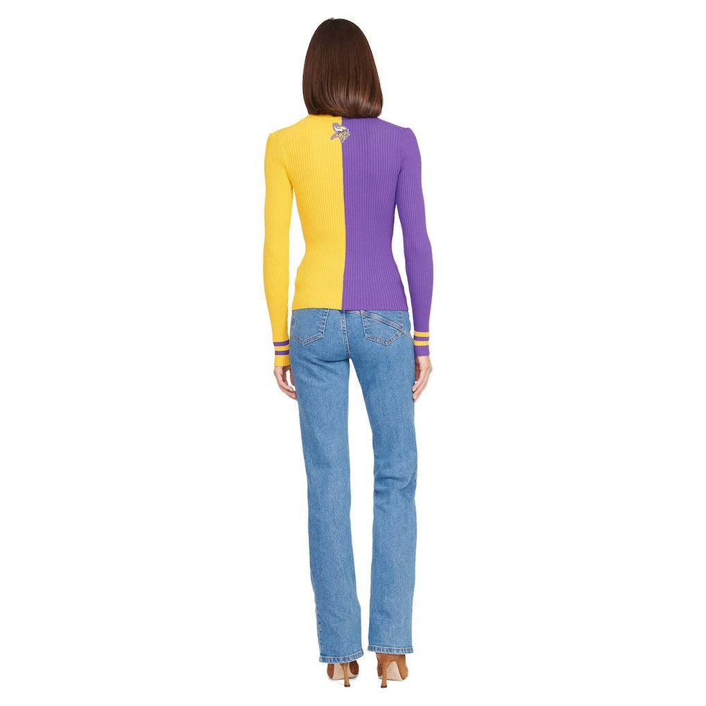 Minnesota Vikings STAUD Women's Cargo Sweater Purple/Gold - NFL