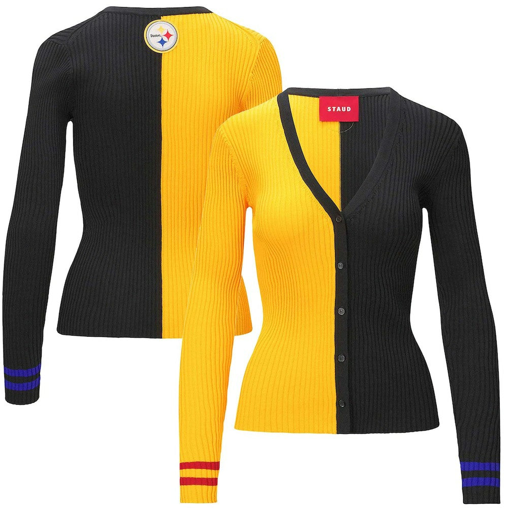 Pittsburgh Steelers STAUD Women's Cargo Sweater Gold/Black - NFL