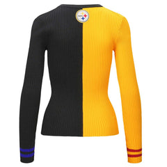 Pittsburgh Steelers STAUD Women's Cargo Sweater Gold/Black - NFL
