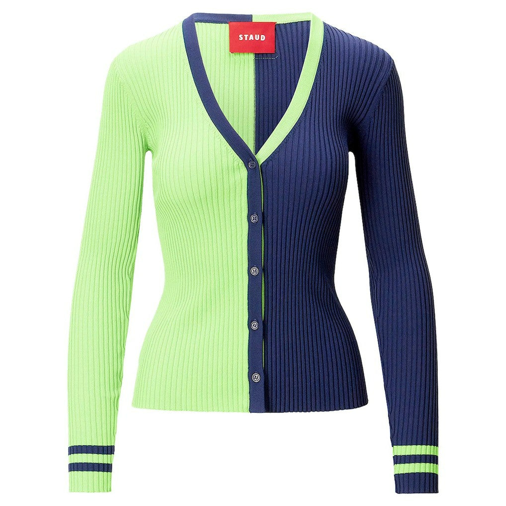 Seattle Seahawks STAUD Women's Cargo Sweater Neon Green/Navy - NFL