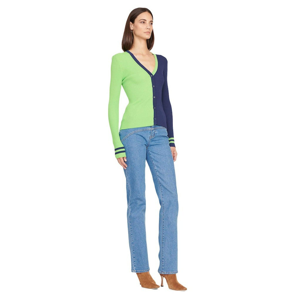 Seattle Seahawks STAUD Women's Cargo Sweater Neon Green/Navy - NFL
