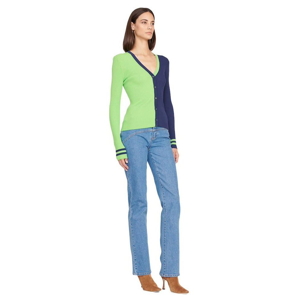 Seattle Seahawks STAUD Women's Cargo Sweater Neon Green/Navy - NFL