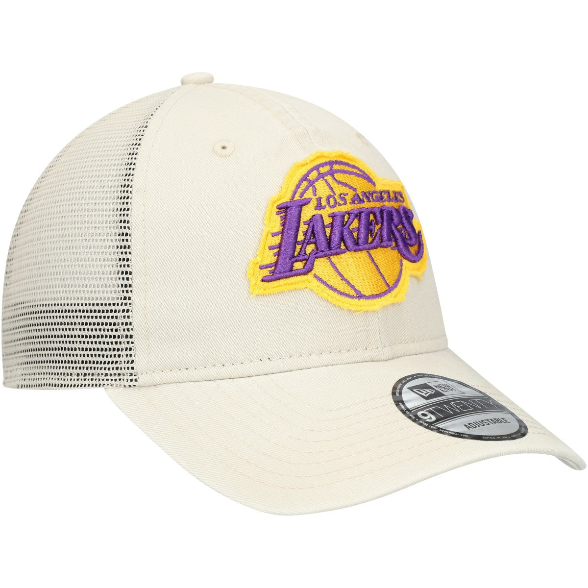 New Era - Los Angeles Lakers Rough Edge Logo Trucker 9TWENTY Adjustable Hat - Cream