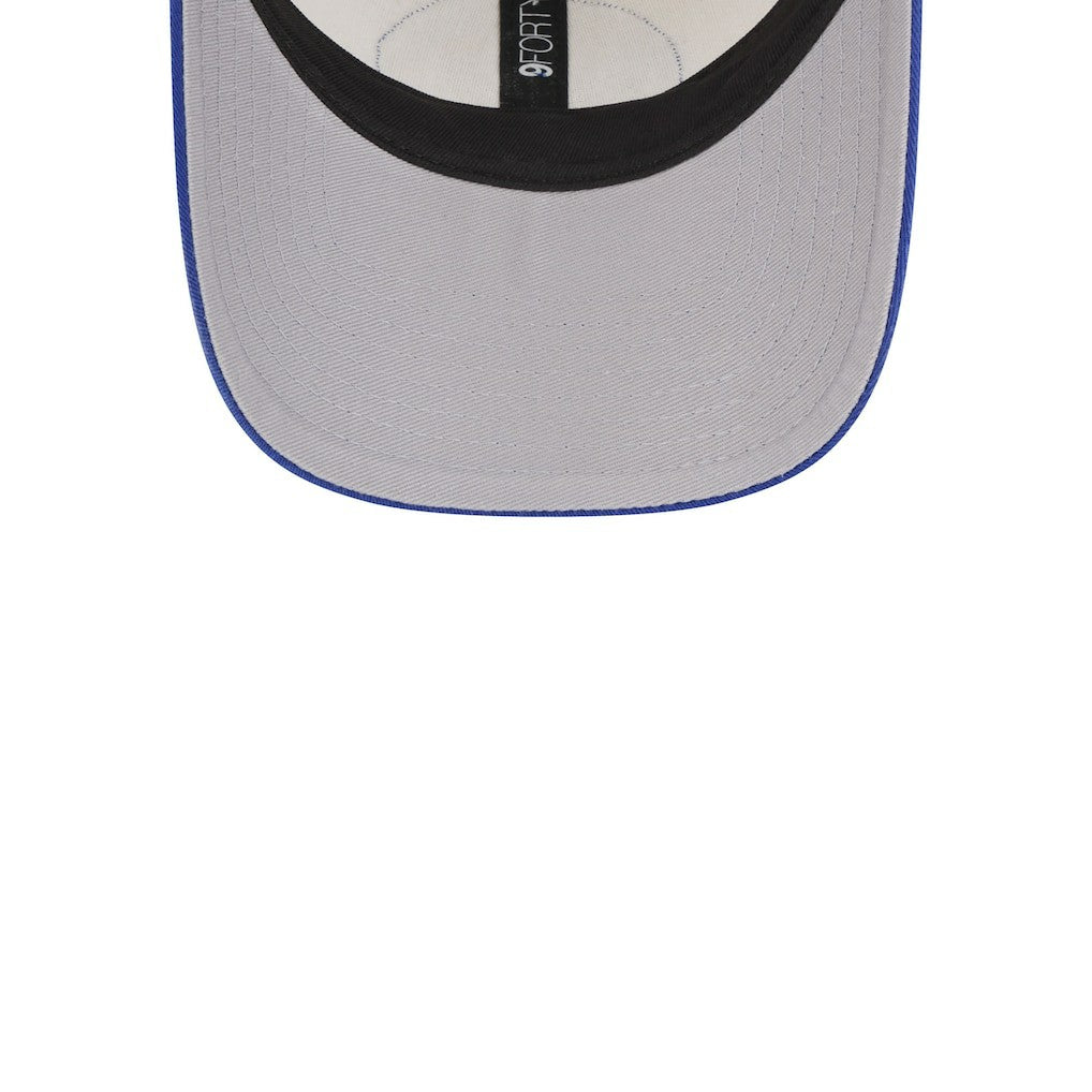New Era - Golden State Warriors Throwback Patch Trucker 9FORTY Adjustable Hat - Khaki/Royal