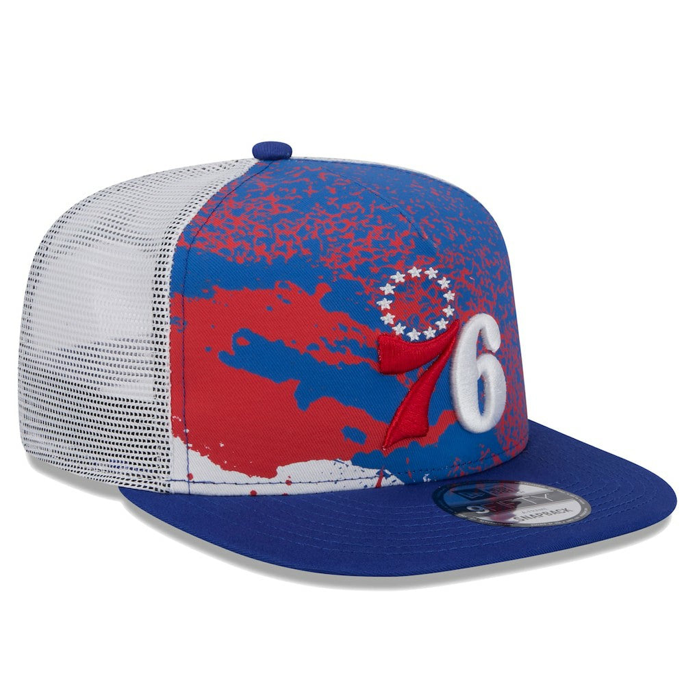 New Era - Philadelphia 76ers Court Sport Speckle 9FIFTY Snapback Hat - Royal