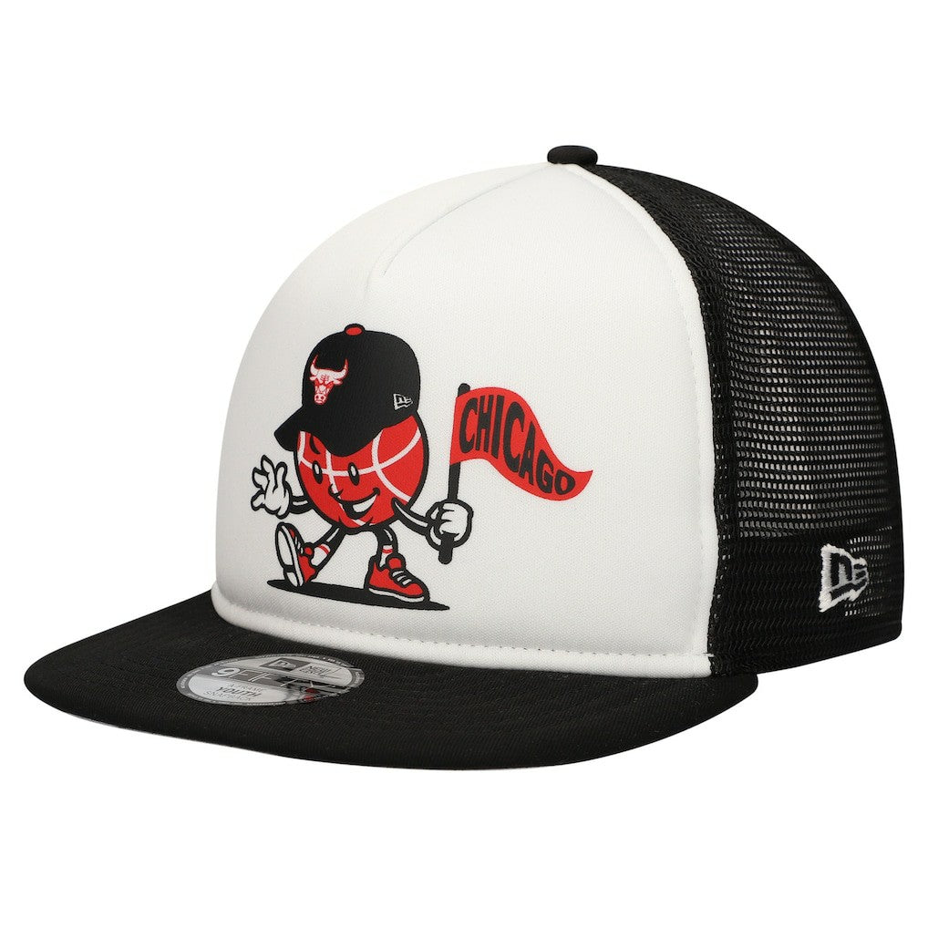 New Era - Chicago Bulls Youth Court Sport Mascot 9FIFTY Snapback Hat - White/Black