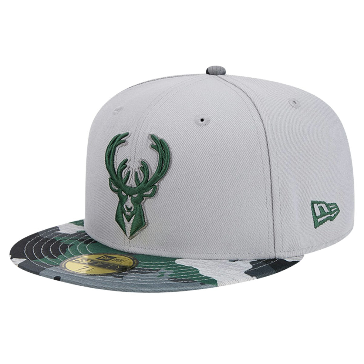New Era - Milwaukee Bucks Active Color Camo Visor 59FIFTY Fitted Hat - Gray