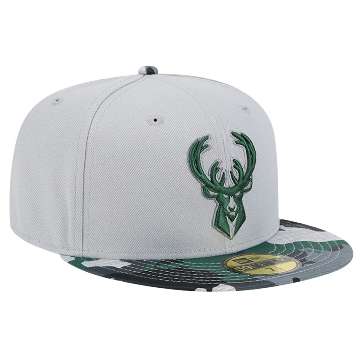 New Era - Milwaukee Bucks Active Color Camo Visor 59FIFTY Fitted Hat - Gray