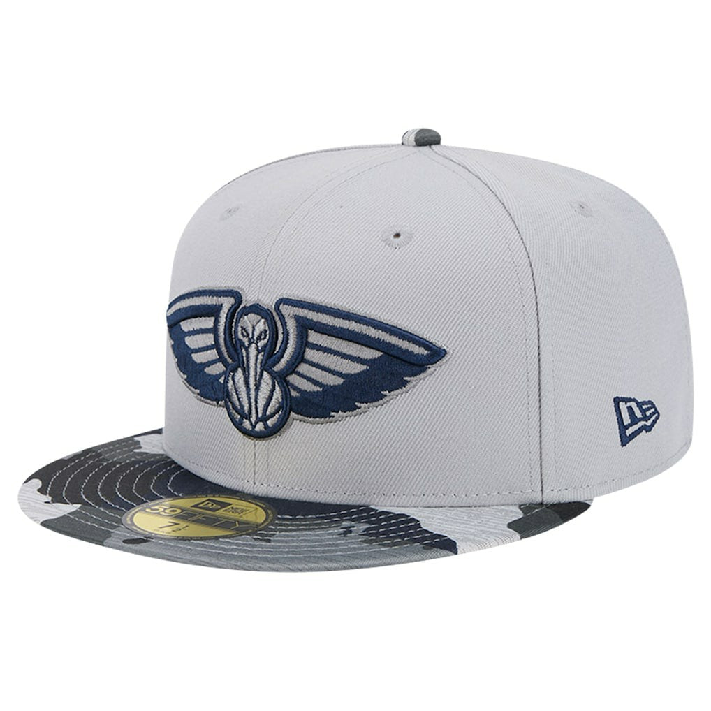 New Era - New Orleans Pelicans Active Color Camo Visor 59FIFTY Fitted Hat - Gray