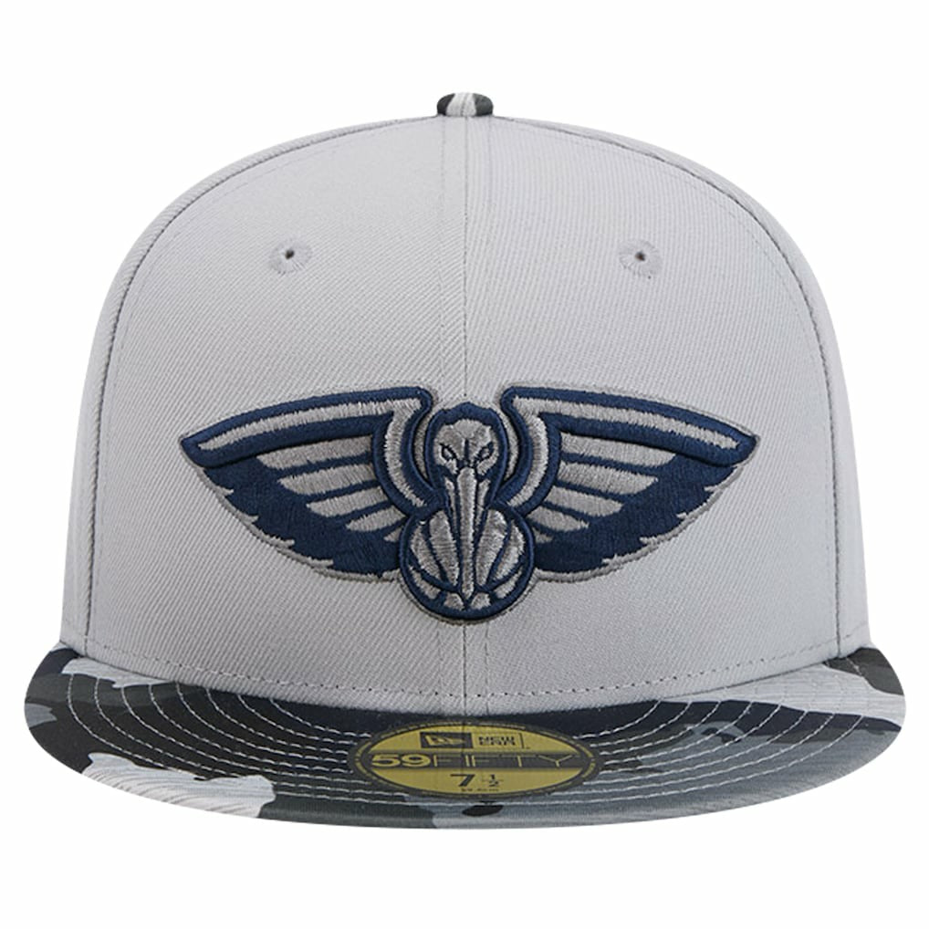 New Era - New Orleans Pelicans Active Color Camo Visor 59FIFTY Fitted Hat - Gray