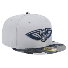 New Era - New Orleans Pelicans Active Color Camo Visor 59FIFTY Fitted Hat - Gray