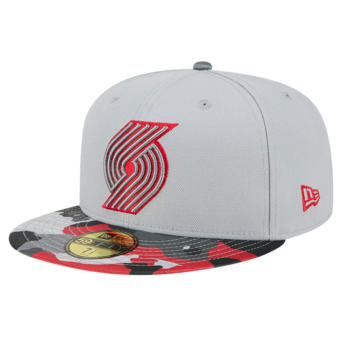 New Era - Portland Trail Blazers Active Color Camo Visor 59FIFTY Fitted Hat - Gray