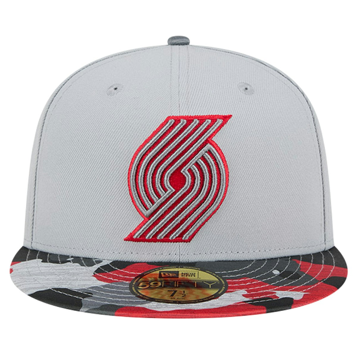 New Era - Portland Trail Blazers Active Color Camo Visor 59FIFTY Fitted Hat - Gray