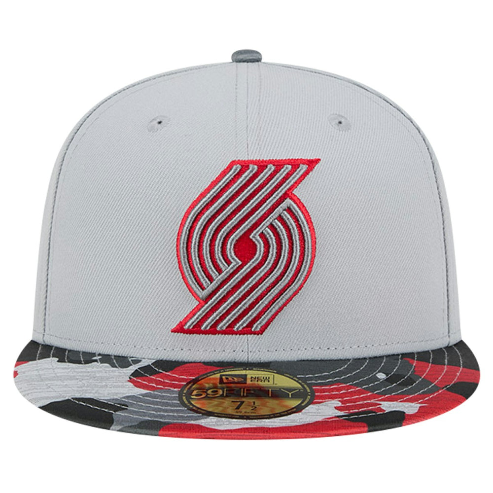 New Era - Portland Trail Blazers Active Color Camo Visor 59FIFTY Fitted Hat - Gray