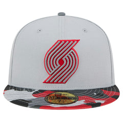 New Era - Portland Trail Blazers Active Color Camo Visor 59FIFTY Fitted Hat - Gray