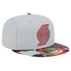New Era - Portland Trail Blazers Active Color Camo Visor 59FIFTY Fitted Hat - Gray