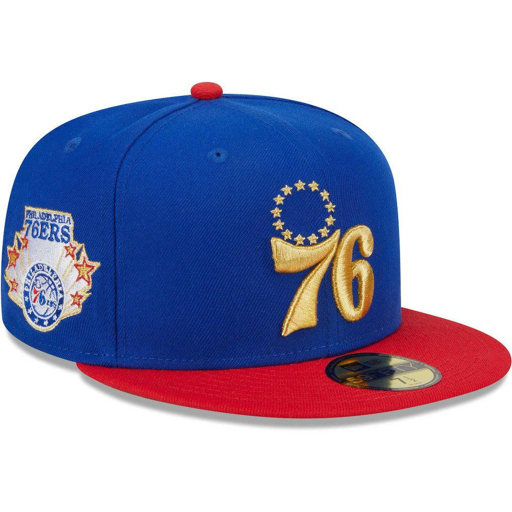 New Era - Philadelphia 76ers Gameday Gold Pop Stars 59FIFTY Fitted Hat - Royal/Red