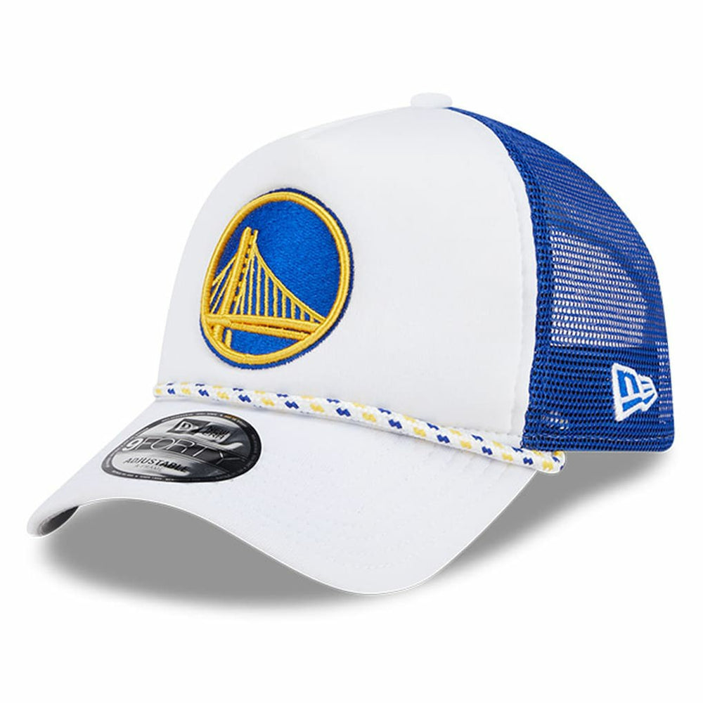 New Era - Golden State Warriors Court Sport Foam A-Frame 9FORTY Adjustable Trucker Hat - White/Royal