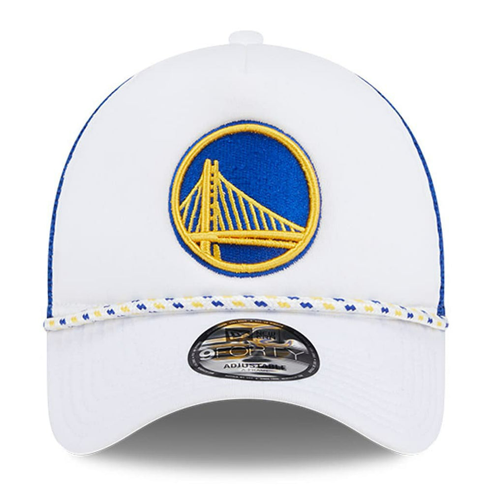 New Era - Golden State Warriors Court Sport Foam A-Frame 9FORTY Adjustable Trucker Hat - White/Royal