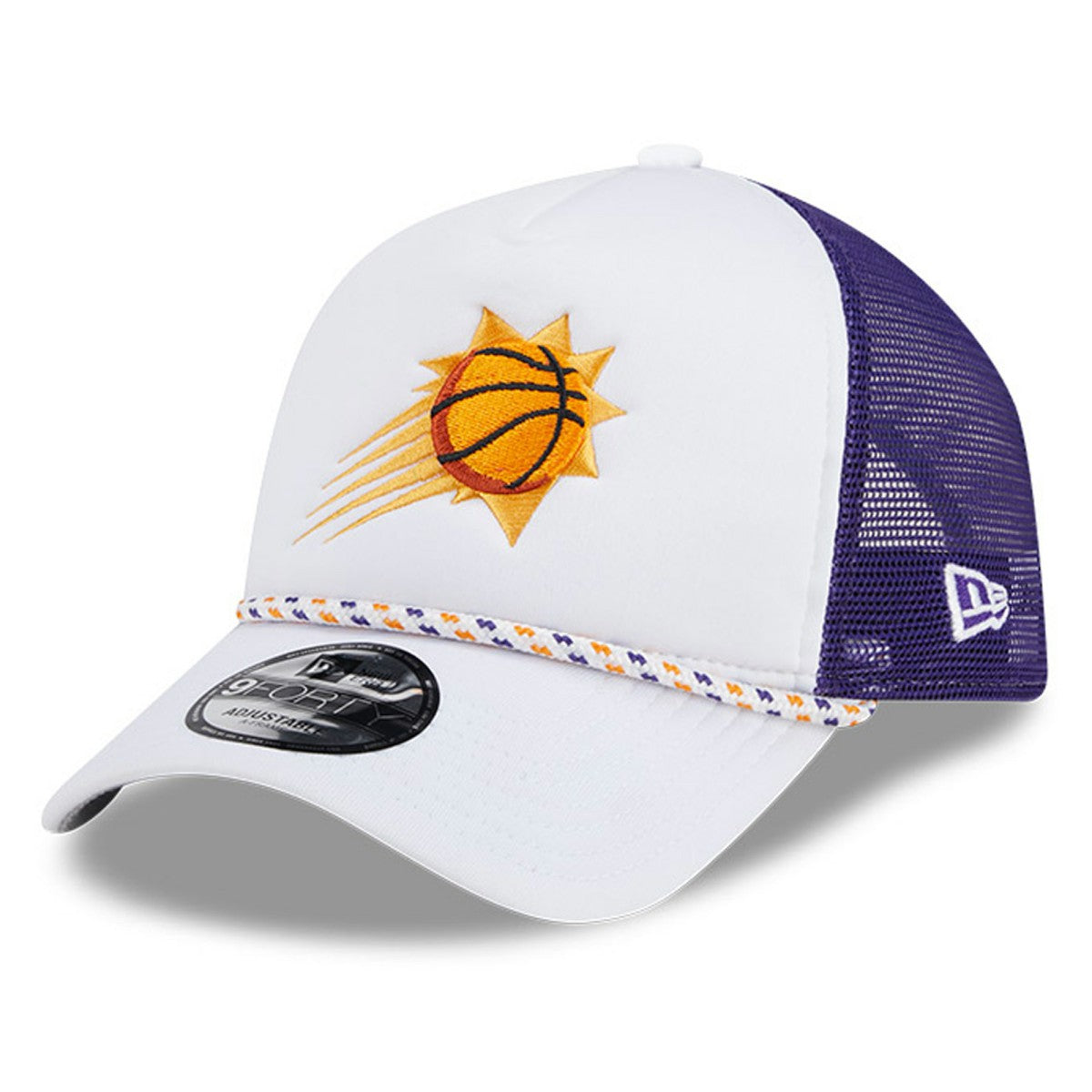 New Era - Phoenix Suns Court Sport Foam A-Frame 9FORTY Adjustable Trucker Hat - White/Purple