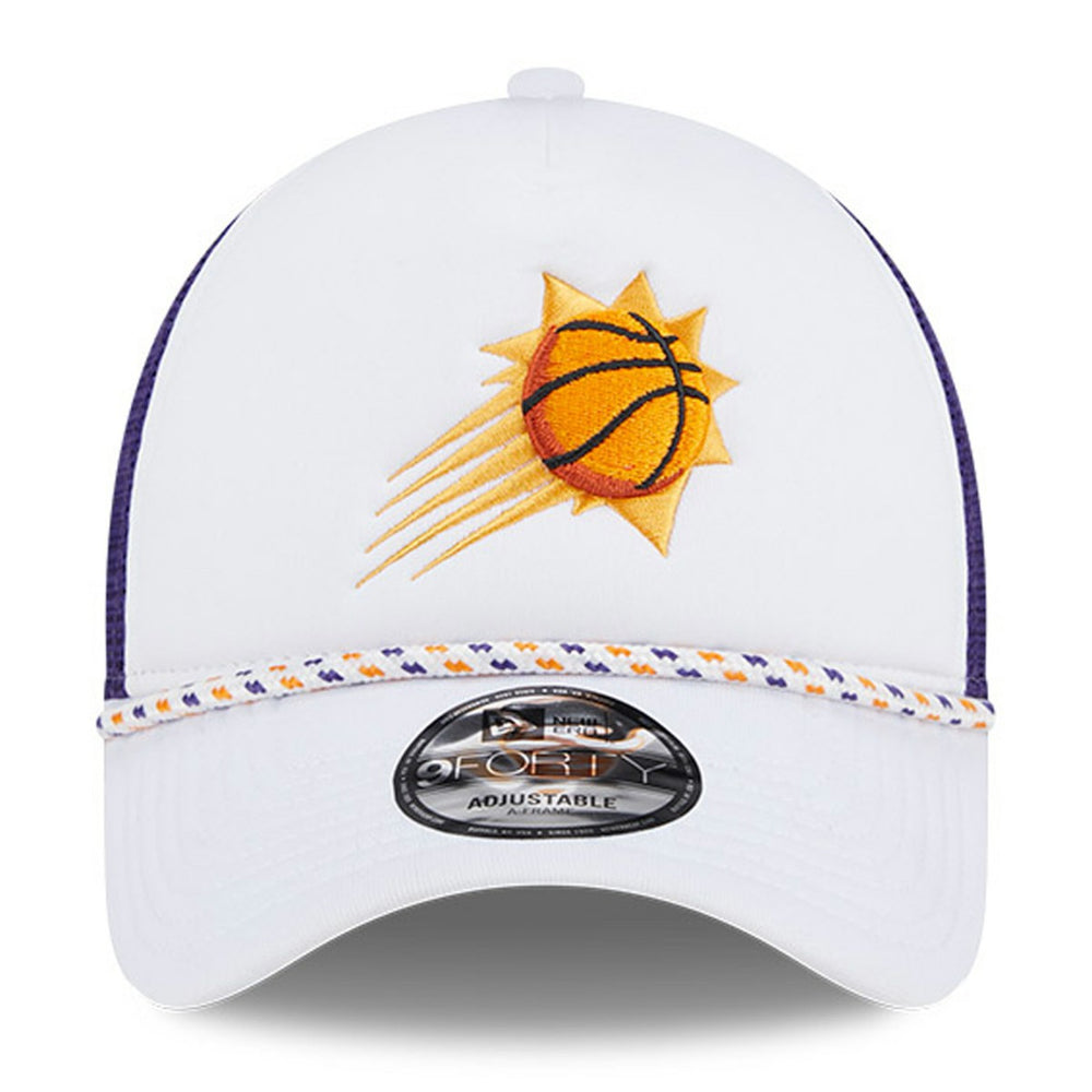 New Era - Phoenix Suns Court Sport Foam A-Frame 9FORTY Adjustable Trucker Hat - White/Purple