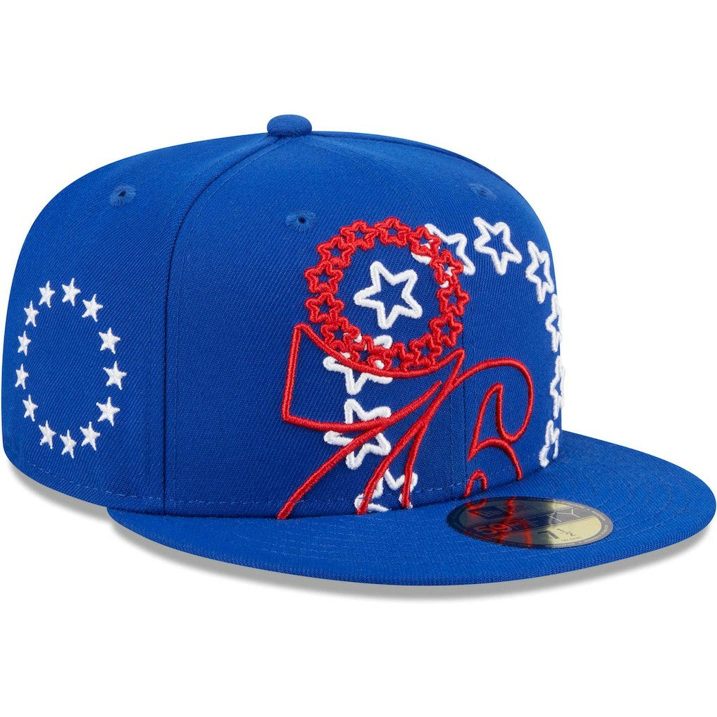 New Era - Philadelphia 76ers Game Day Hollow Logo Mashup 59FIFTY Fitted Hat - Royal