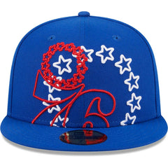 New Era - Philadelphia 76ers Game Day Hollow Logo Mashup 59FIFTY Fitted Hat - Royal