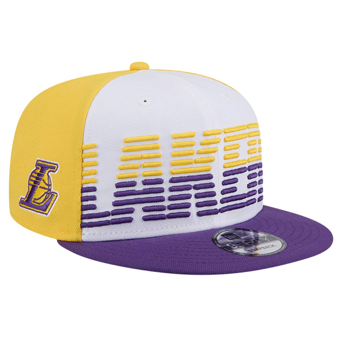 New Era - Los Angeles Lakers Throwback Gradient Tech Font 9FIFTY Snapback Hat - White/Purple